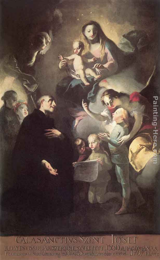 Saint Joseph Calasantius before the Virgin painting - Felix Ivo Leicher Saint Joseph Calasantius before the Virgin art painting